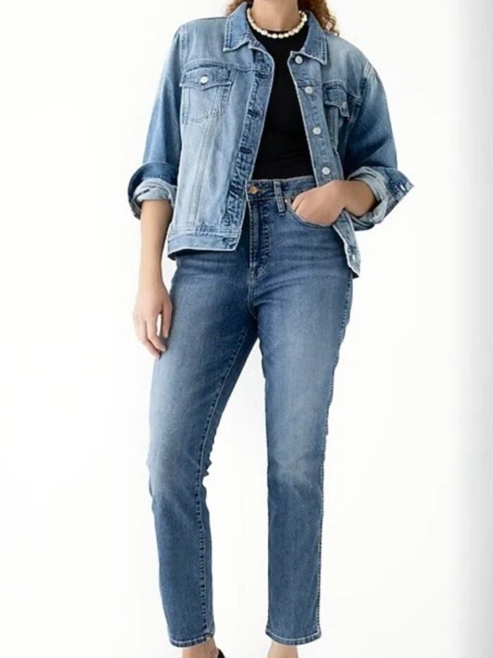J.Crew Curvy Vintage Slim Straight Jeans Warm Surf wash